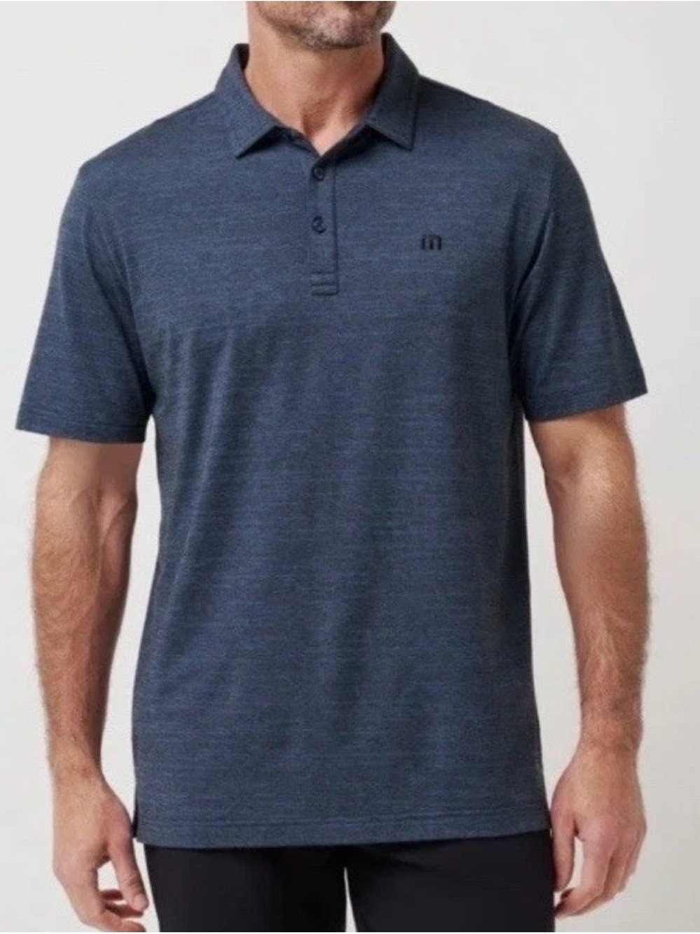 Travis Mathew Men's Heathered Navy Polo